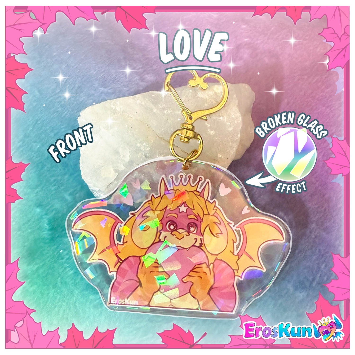 Love keychain with broken glass effect ErosKun